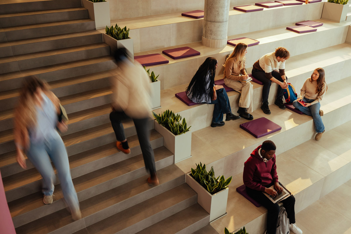 Students on a UK university campus